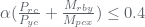 \alpha (\frac{P_{rc}}{P_{yc}}+\frac{M_{rby}}{M_{pcx}})\leq 0.4