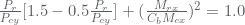 \frac{P_{r}}{P_{cy}}[1.5-0.5\frac{P_r}{P_{cy}}]+(\frac{M_{rx}}{C_{b}M_{cx}})^{2}=1.0