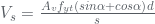 V_{s}= \frac{A_{v}f_{yt}\left ( sin \alpha +cos \alpha \right )d}{s}