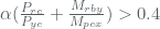 \alpha (\frac{P_{rc}}{P_{yc}}+\frac{M_{rby}}{M_{pcx}})> 0.4