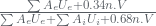 \frac{\sum A_{e}U_{e}+0.34n.V}{\sum A_{e}U_{e}+\sum A_{i}U_{i}+0.68n.V}