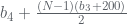 b_{4}+\frac{(N-1)(b_{3}+200)}{2}