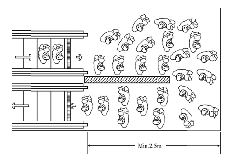 شکل ۱۵-۳-۱-۲ فضای باز در ورودی یا خروجی پلکان برقی